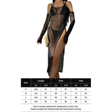 See-through Side Slit Hollow Mesh Loose Summer Beachwear Cover-Ups